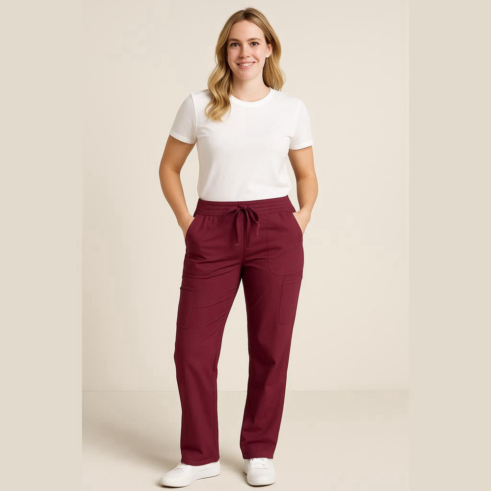 Med Couture Women's Wine Scrub Pants Size Small